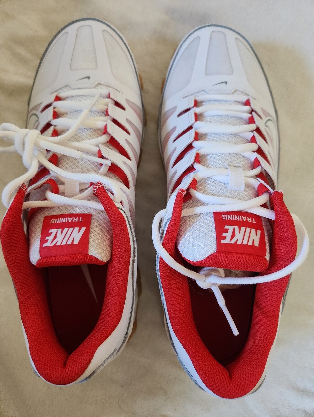 Nike‎ Reax 8 TR Mesh Sneakers Mens 9 White Red 621716-103 Walking Shoes NEW - Picture 9 of 14